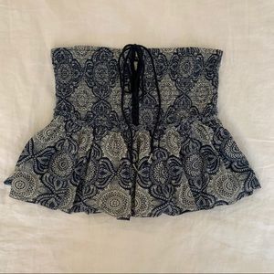 Strapless cotton blouse